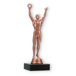 Pokal Kunststofffigur Sieger bronze auf schwarzem Marmorsockel 20,6cm