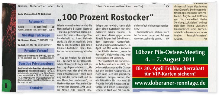 Anzeige Ostsee Anzeiger - Ausgabe 06. März 2011