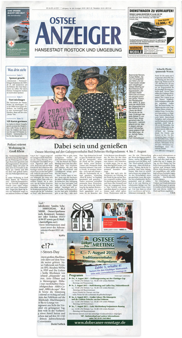 Ostsee Anzeiger - Ausgabe vom 20. - 26. Juli 2011