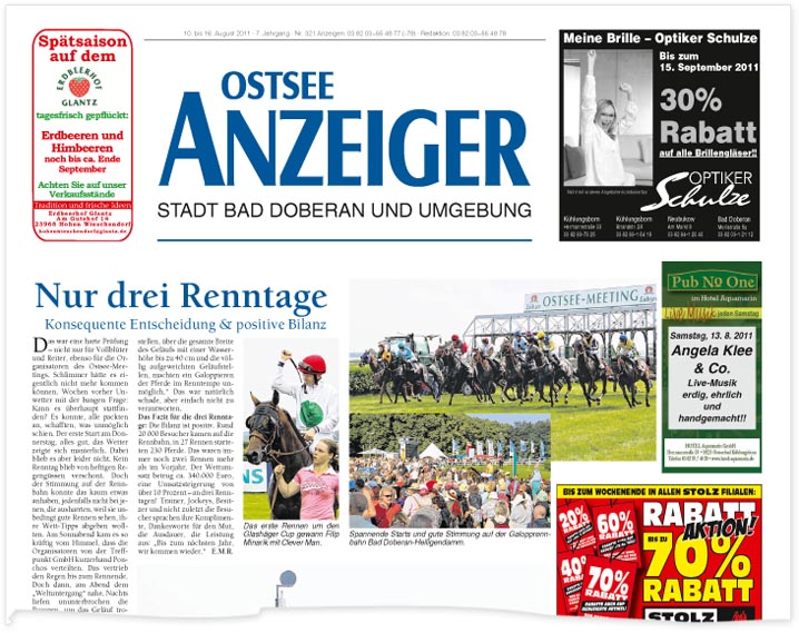 Ostsee Anzeiger - Ausgabe Bad Doberan und Umgebung vom 10. August 2011