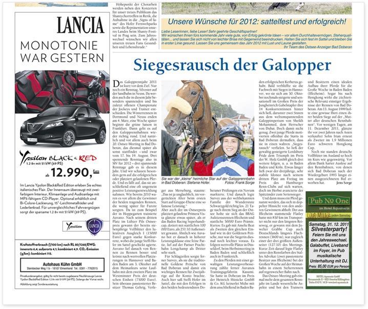 Ostsee Anzeiger - Ausgabe vom 29.12.2011 - 3. Januar 2012