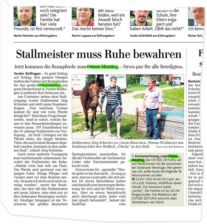 Ostsee Zeitung - Ausgabe vom 4. August 2011