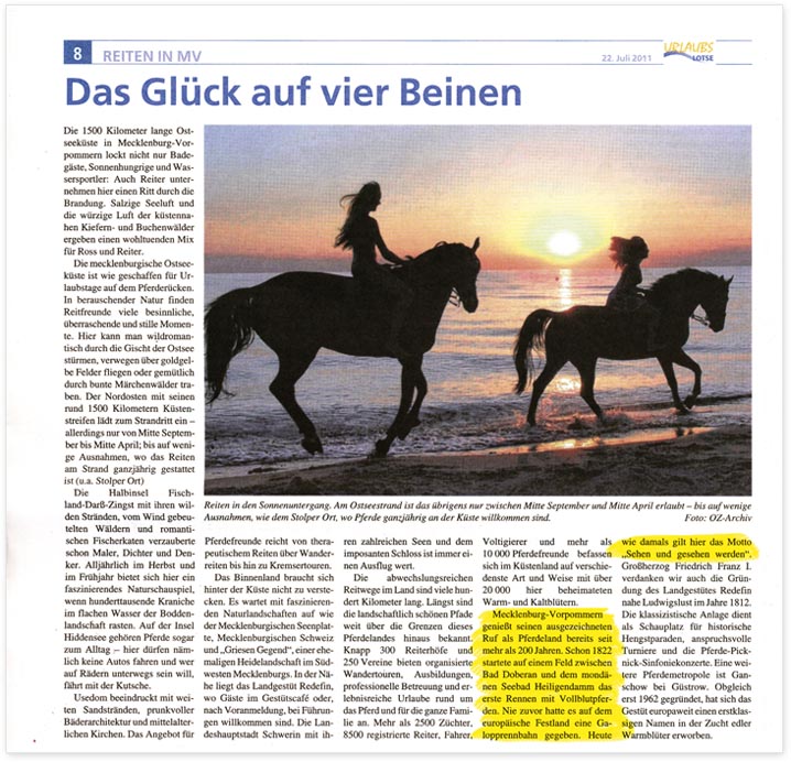 Urlaubslotse (Ostsee Zeitung) - Ausgabe vom 22. - 28. Juli 2011