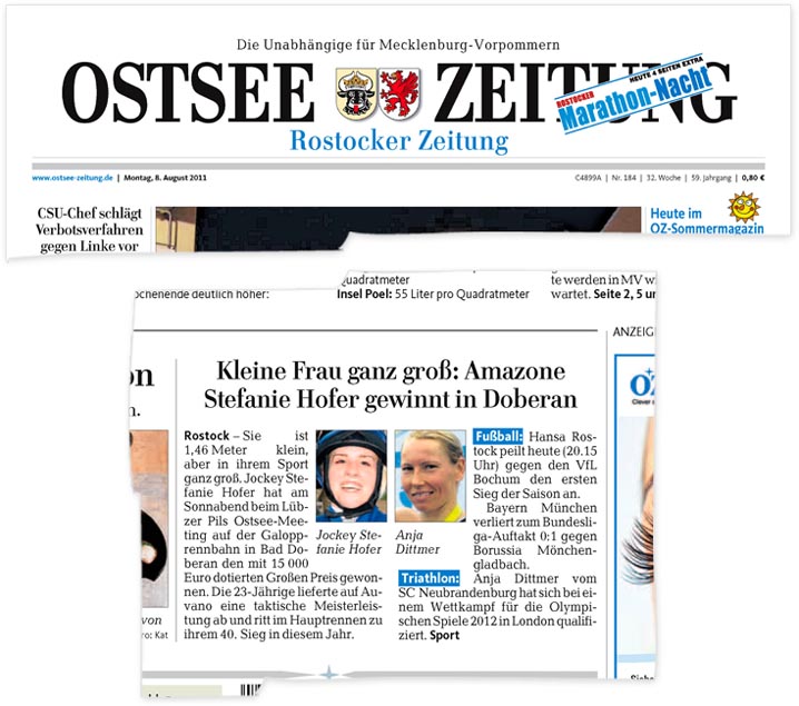 Ostsee Zeitung - Ausgabe vom 8. August 2011