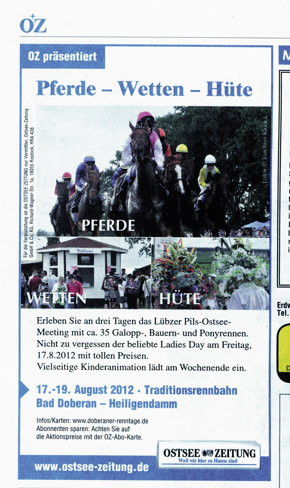 Ostsee Zeitung 11. August 2012