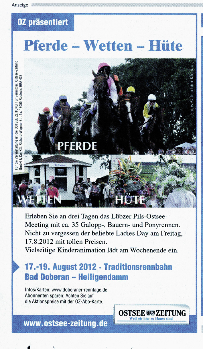 Ostsee Zeitung 17. August 2012
