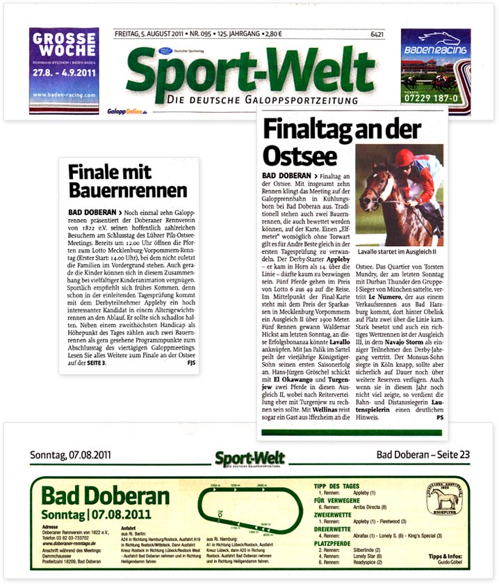 Sport-Welt - Ausgabe vom 5. August 2011