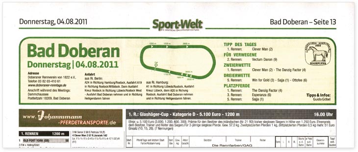 Sport-Welt - Ausgabe vom 2. August 2011