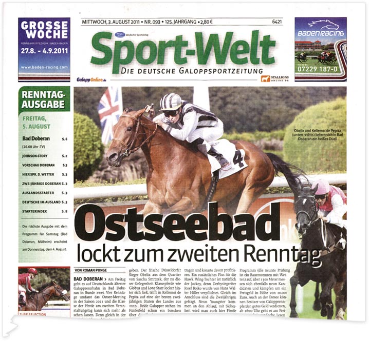 Sport-Welt - Ausgabe vom 3. August 2011